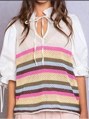 POL Gabby Balloon sleeves sweater top